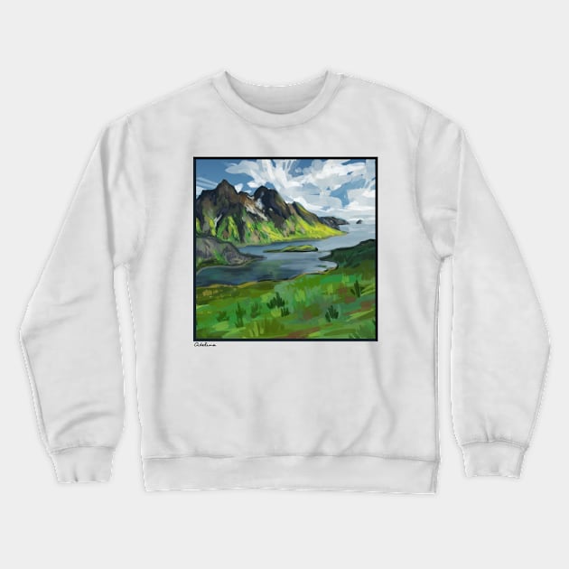 Mountainscape Crewneck Sweatshirt by greenishsapphire